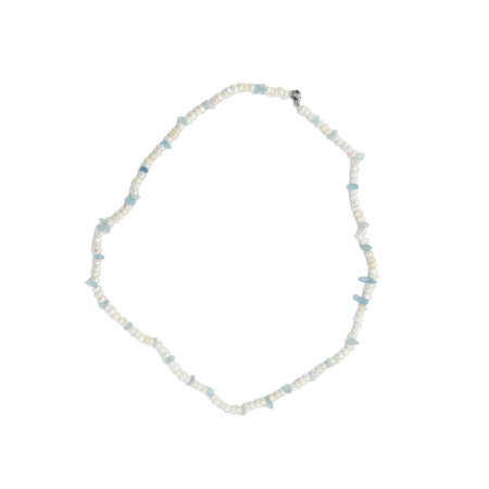 Pearls and aquamarine necklace