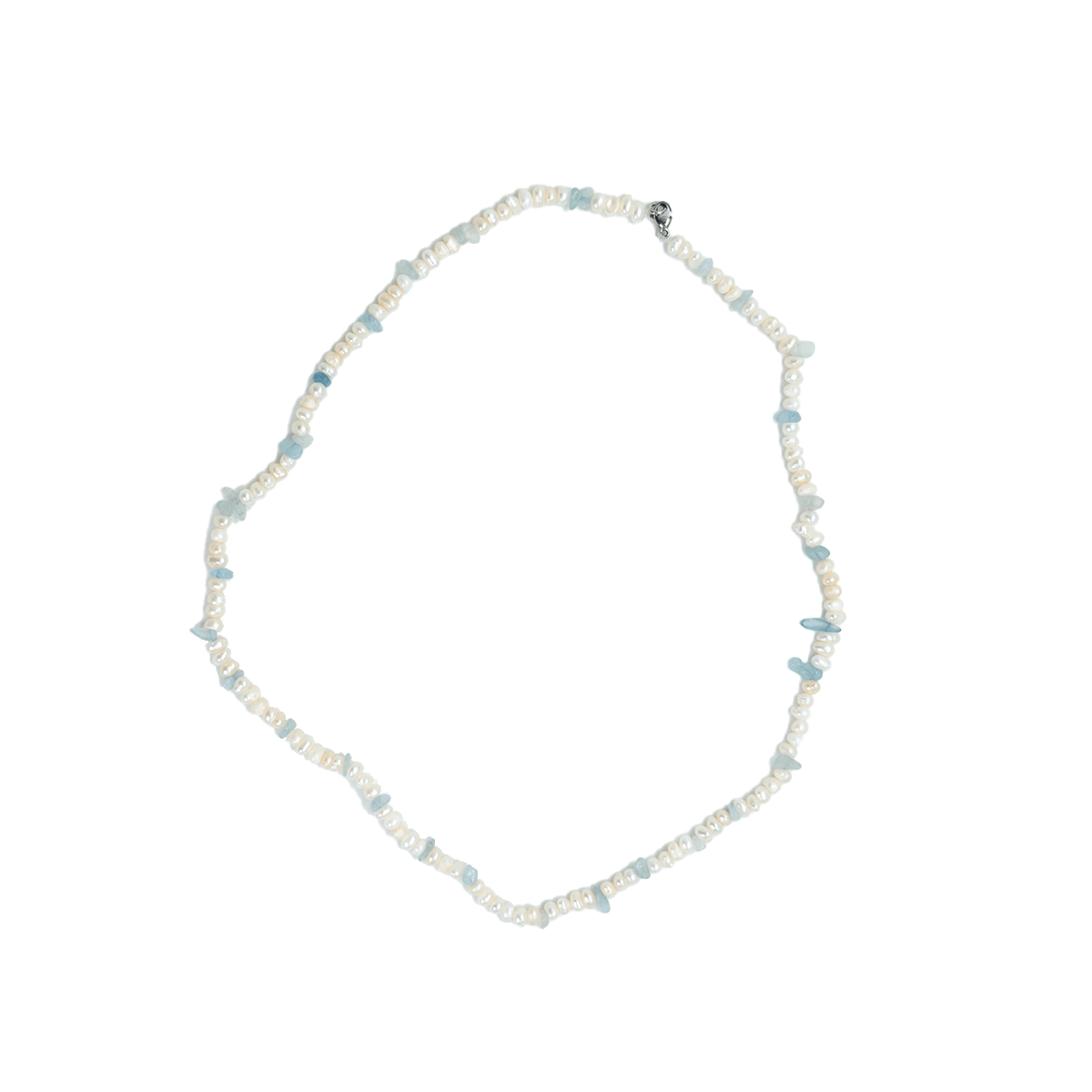 Pearls and aquamarine necklace
