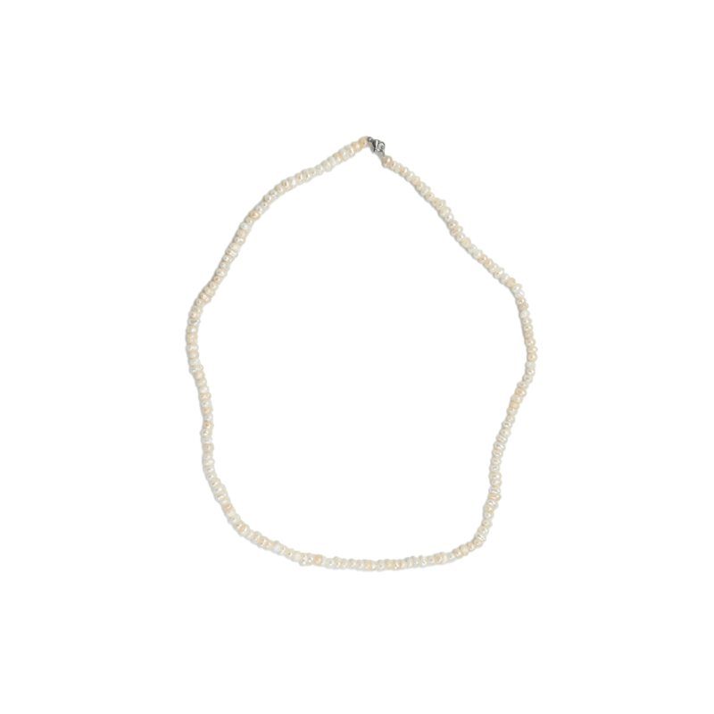 Gray pearls necklace, 45 cm