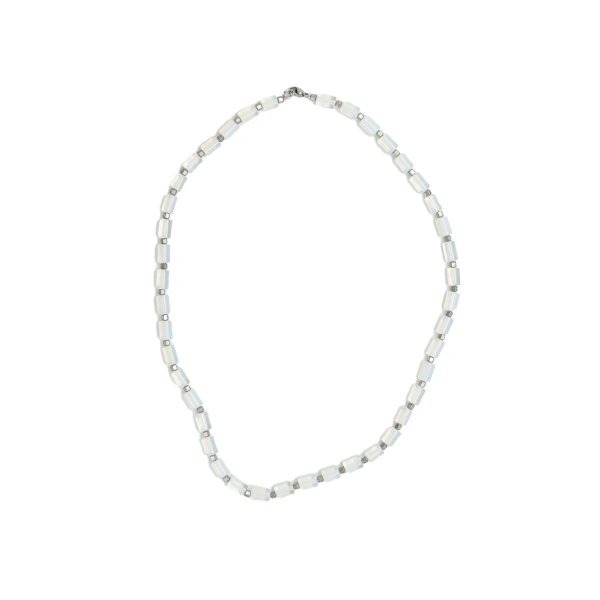 Opal necklace with hematit gemstone