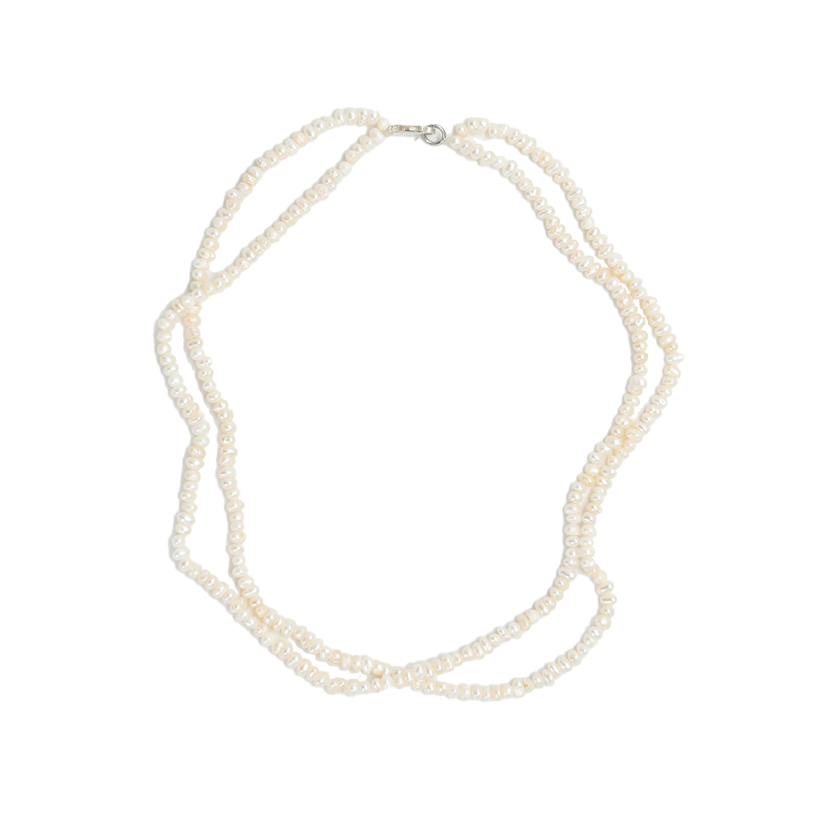 Handmade white pearls necklace