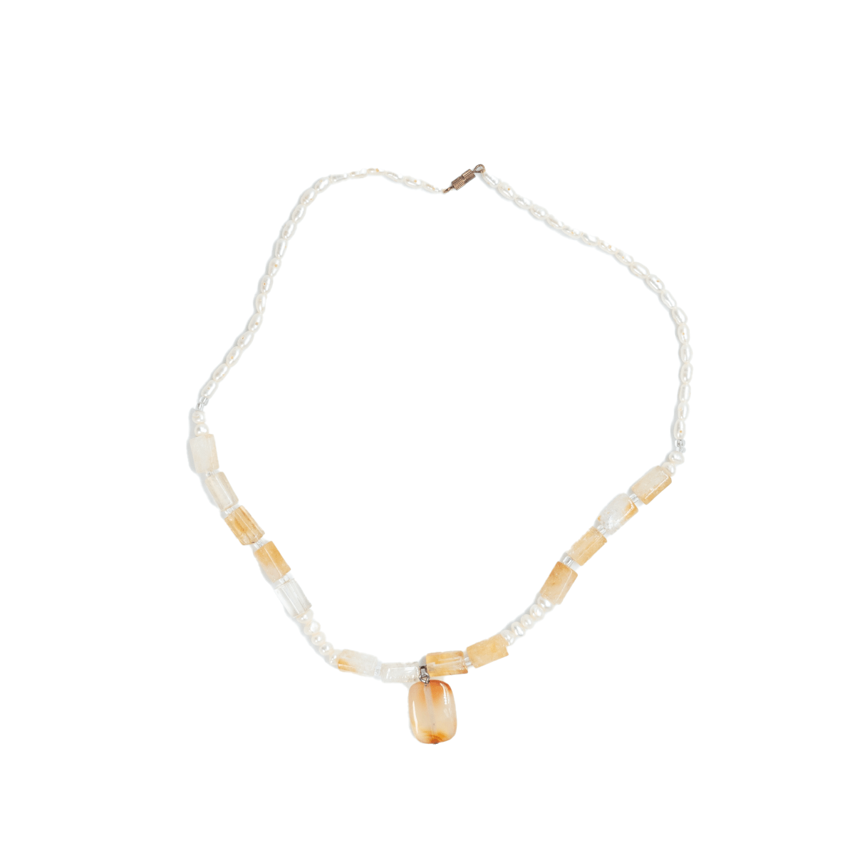 Handmade Necklace with pearls and citrine