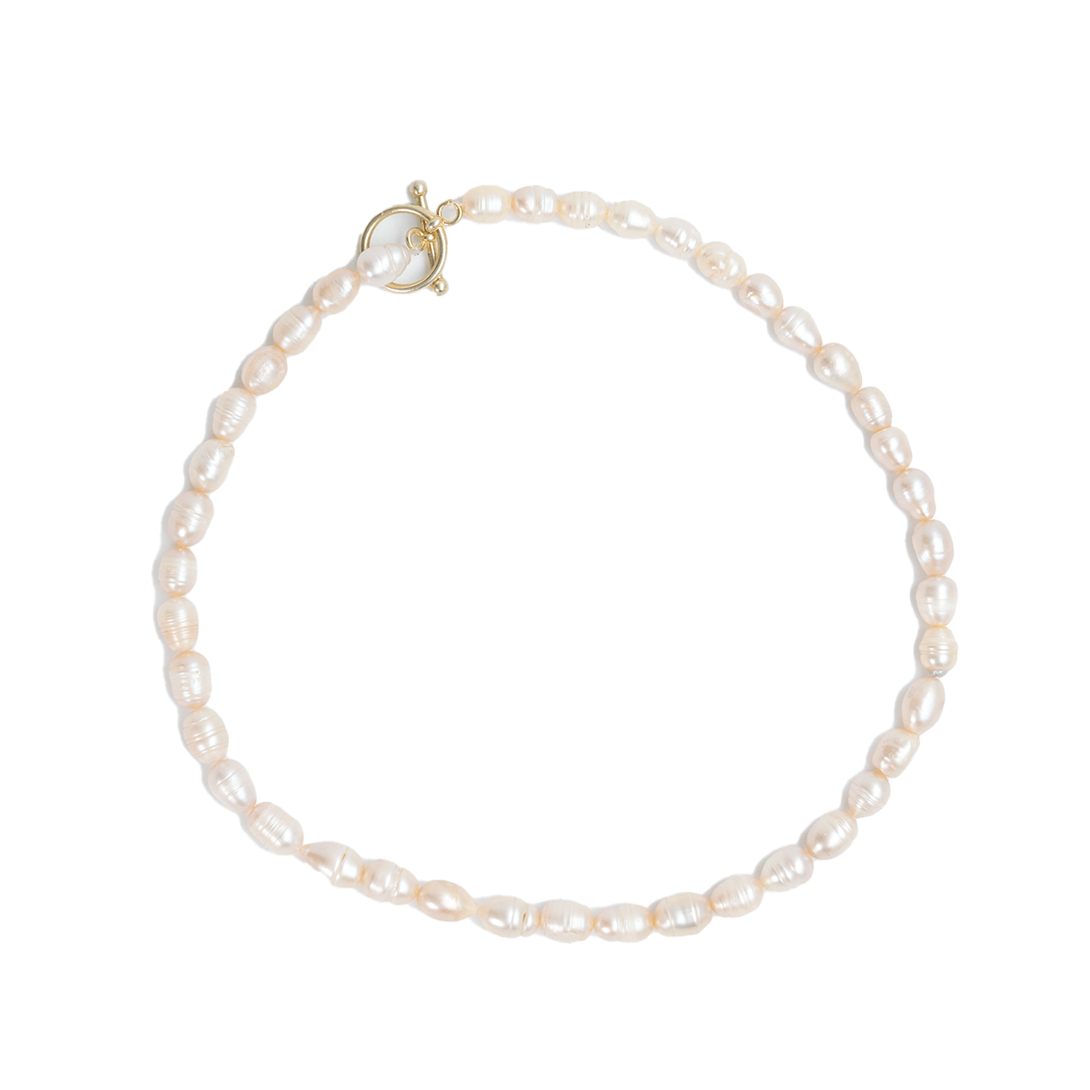 Handmade Necklace with white pealrs and silver