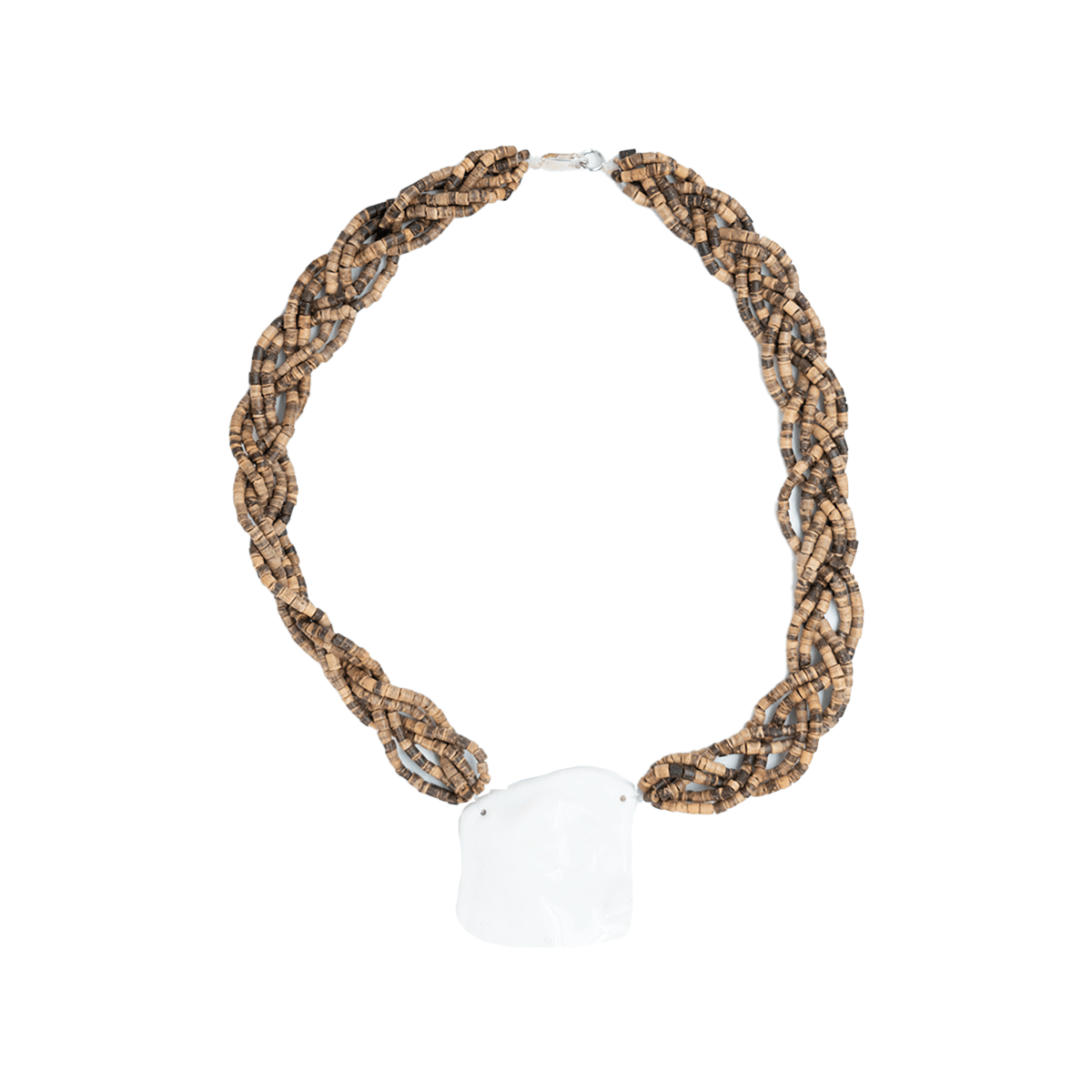 Handmade Necklace with wood and ceramic