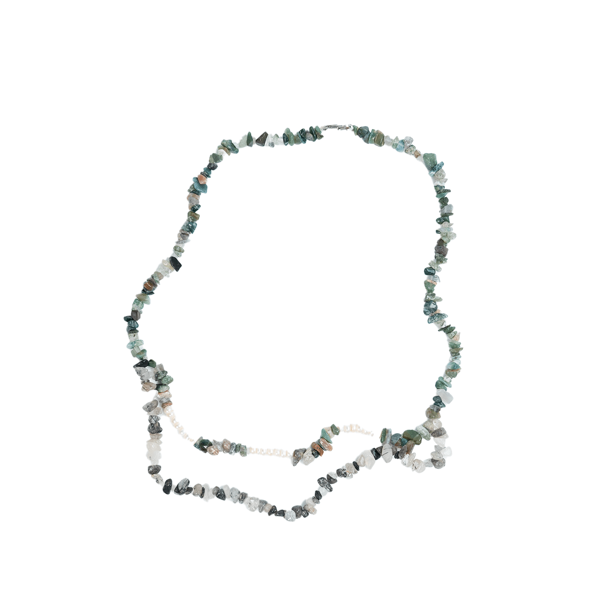 Handmade Necklace with natural stone and pearls